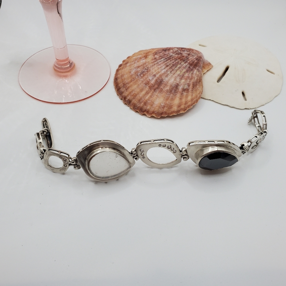 ⬇️Silpada Hematite Rock Crystal and CZ Tuxedo Bracelet 925 PRICE DROP⬇️ - Picture 9 of 16